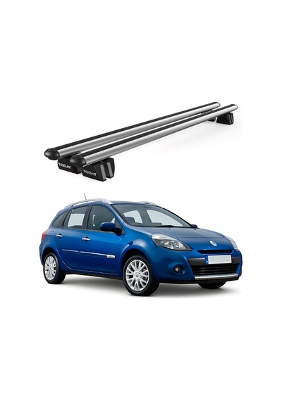 Pençe Renault Clio 3 Sport Tourer 2008-2013 Uyumlu Gri Ara Atkı Port Bagaj Tavan Barı