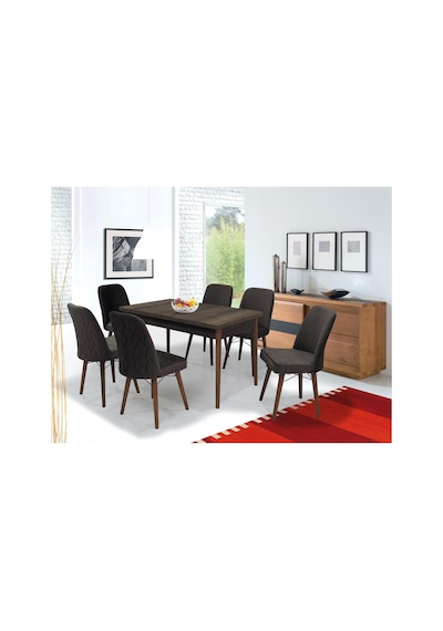 Familieconcept 6 Kişilik Yemek Masası Takımı Açılır Masa + 6 Sandalye Babyface Kumaş Krem Kahverengi Familieconcept 6 Kişilik Yemek Masası Takımı Açılır Masa + 6 Sandalye Babyface Kumaş Krem Kahverengi