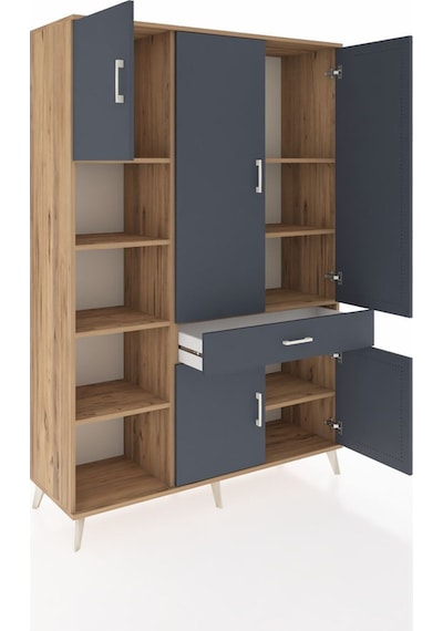 Hyperion Dolap 8 Raflı Tek Çekmeceli 5 Kapaklı 132x44x195 Çam-antrasit/antrasit Antrasıt/antrasıt - Atlas Çam Hyperion Dolap 8 Raflı Tek Çekmeceli 5 Kapaklı 132x44x195 Çam-antrasit/antrasit Antrasıt/antrasıt - Atlas Çam