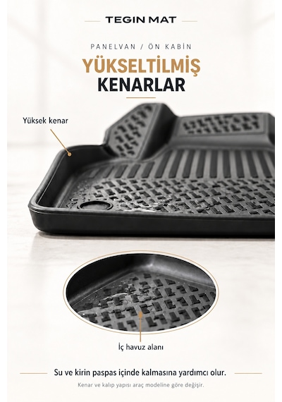Fiat Pratico Panelvan 2013 Geometrik Desenli 3d Havuzlu Oto Paspas Siyah