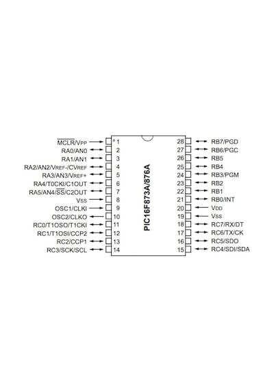 Pıc16f876a I/sp Dıp-28 8-bit 20 Mhz Mikrodenetleyici