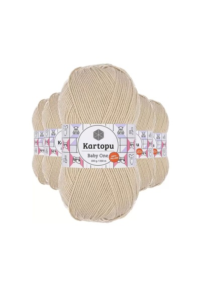 Tedar 5 Adet Baby One Tüylenmeyen El Örgü İpi Yünü Taş K855 - Kartopu Mudanis Najmaddin (No:1) 8.5Cm X 10.5 Cm