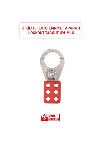 Safety Sh-025 Çelik Kilit Çoklayıcı 6 Kilitli Lockout Hasp Paslanmaz Ve İzole Güvenlik Sistemi