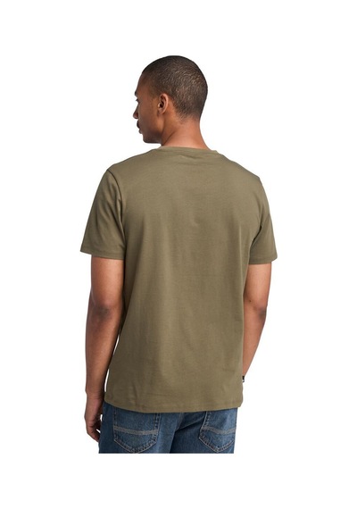 Timberland Linear Logo Erkek Haki Yuvarlak Yaka Tişört Haki