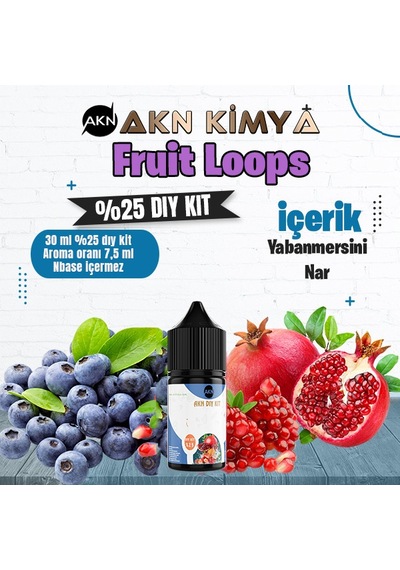 Fruit Loops Yoğun Dıy Kit Yabanmersini Nar Gıda Aroması %25 Oranda Aroma İçerir Hazır Değildir 30 Ml