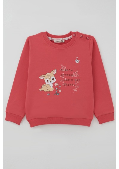 Breeze Kız Çocuk Sweatshirt Dostluk Temalı Sevimli Hayvancıklar Baskılı 1.5-5 Yaş , Mercan Breeze Kız Çocuk Sweatshirt Dostluk Temalı Sevimli Hayvancıklar Baskılı 1.5-5 Yaş , Mercan