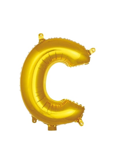 C Harfi 16 İnç Gold Renk Folyo Balon 36 Cm Altın 256