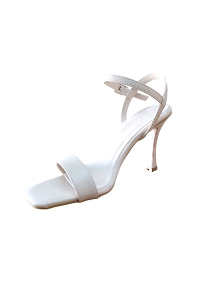 De Scario Bs Shoes 0090 Kadın Tek Bant Kadeh Ökçe Açık Ayakkabı Bej Siyah