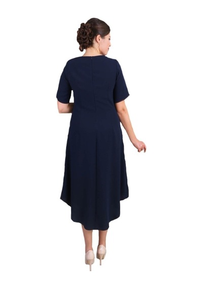 Nidya Moda Büyük Beden Kadın Lacivert Abiye Elbise-4151L Lacivert