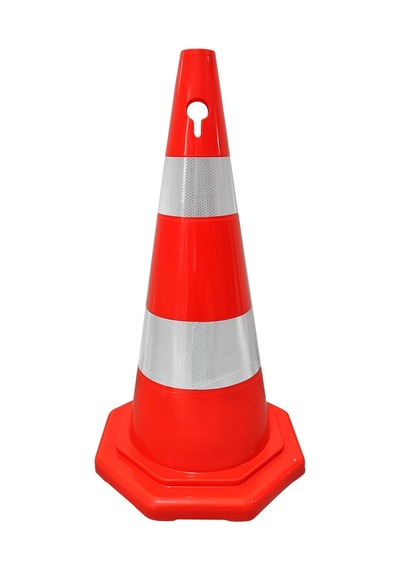 Pvc Trafik Konisi 70 Cm Çift Reflektifli Sekizgen Trafik Dubası-3530