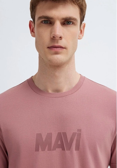 Mavi M0612896-70948 Mavi Logo Baskılı Tişört Erkek T-shirt Pembe