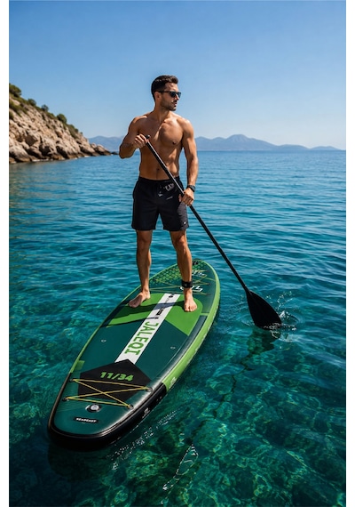 Walke Şişme Sup Board/şişme Stand Up Paddle Board 335x84x15 Cm Şişme Sörf Tahtası Yeşil
