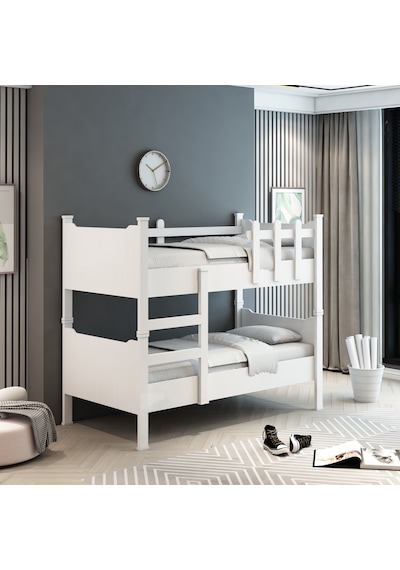 Afilli Ayrılabilen Tamamı Mdf Ranza Beyaz 90x190 R1005