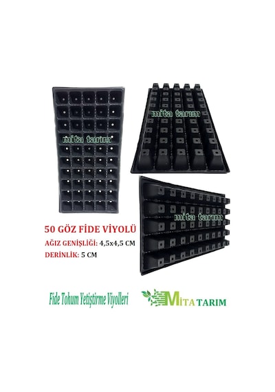 Fide Yetiştirme Kabı, 50 Adet, 50 Gözlü, Fide Kabı, Fide Viyol (307018415)