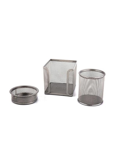 Gıpta Masa Seti Metal 3'lü Gümüş  F0031