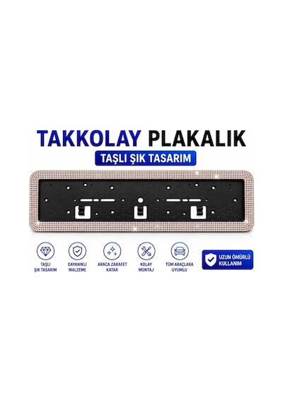 Plakalık Takkolay Taşlı Gold 1 Adet