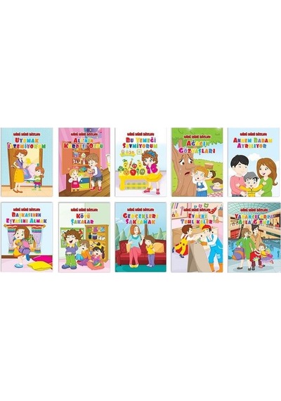 Mini Mini Bizler - Okul Öncesi Eğitici Hikaye Seti - 10 Kitap Takım- Pembe Patikler