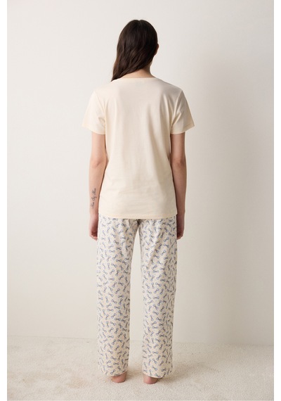Penti Cuteness Pantolon Krem Pijama Takımı M