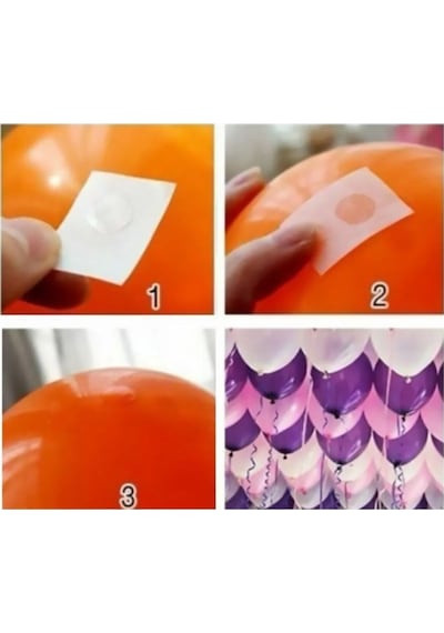 Balon Yapıştırma Bandı Çift Taraflı 100 Adet Sticker Damla Modeli İz Bırakmaz