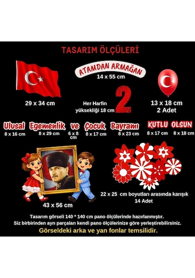 23 Nisan Çocuk Bayramı Parçalı Pano Süsü Model 01 / Okul Ve Sınıf Panosu Figür Seti Diğer