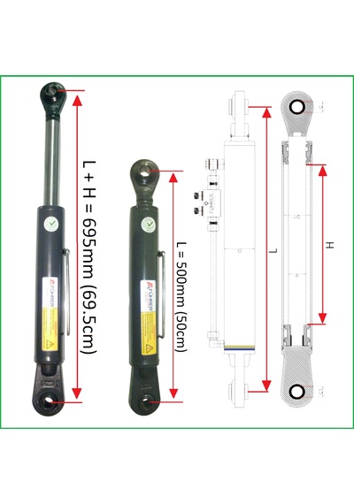 3 Ton - 50cm Traktör Ortakol, Hıdrolik Silider, 3 Ton - 50cm Toplift Hydraulic Cylinder