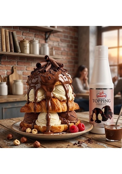 Topping Çikolatalı Sos 1 Kg Waffle, Pancake, Tatlı Ve İçecekler İçin Yoğun Çikolata Aromalı Topping