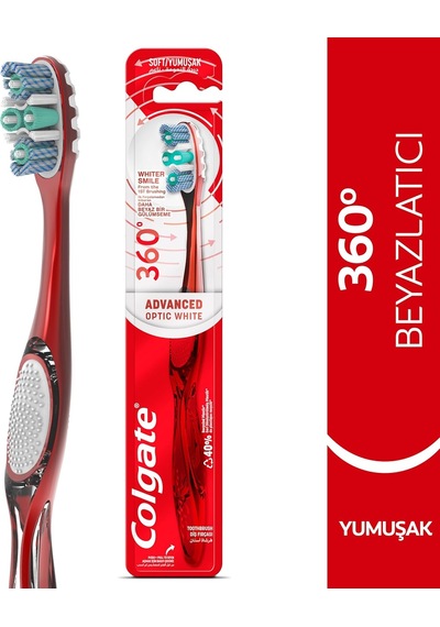 Colgate 360 Gelişmiş Optik Beyaz Yumuşak Beyazlatıcı Diş Fırçası Sku: Smg8690010395870