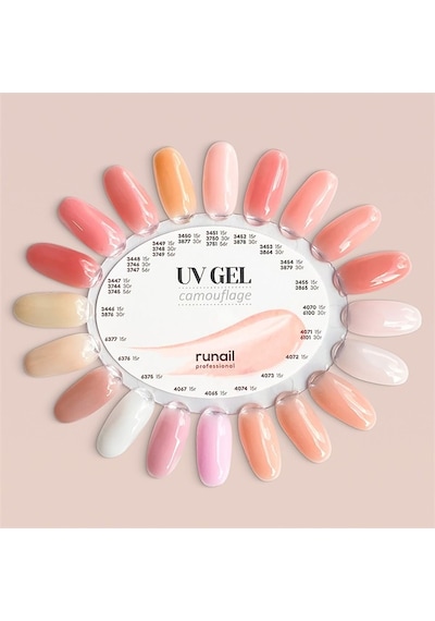 Runail Professional Protez Tırnak Jeli Uv Builder Gel Parıltılı Koyu Nude Pembe 30gr. 3865