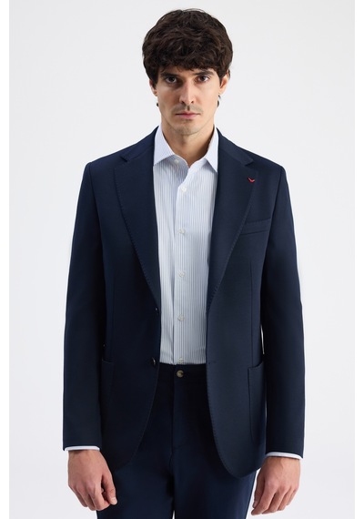 D's Damat Ds Damat Regular Fit Lacivert Armürlü Kumaş Ceket 6hc04m415494m 101