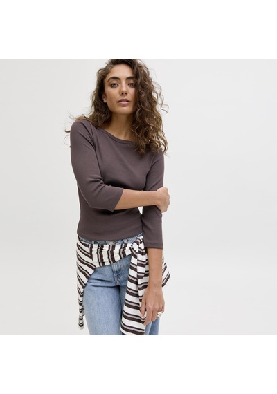 Jack & Jones Kadin Kayik Yaka Strech Fit Tisort - Fifi - 12272119 Çok Renkli