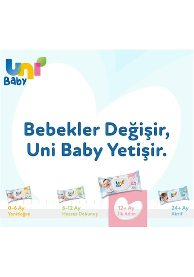 Uni Baby Islak Havlu Mendil İlk Adım 52 Yaprak 24 Lü Set 8pk 3 24'lü Set
