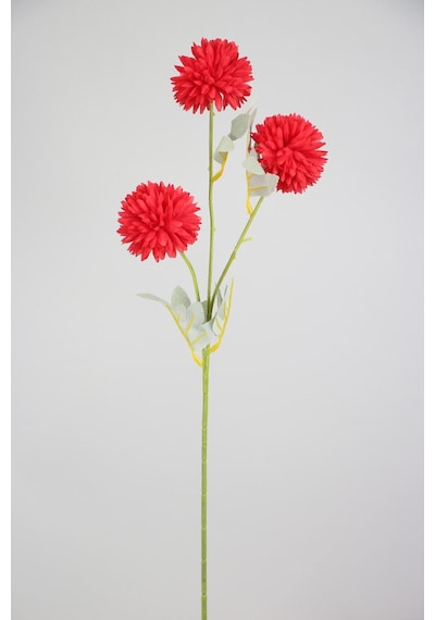 Yapay Çiçek 3lü Top Karanfil Dalı 62 Cm Kırmızı Kırmızı