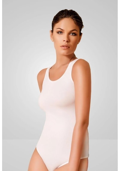 Berrak 2083 Kadın Kalın Askılı Likralı Çıtçıtlı Body Tekli 001