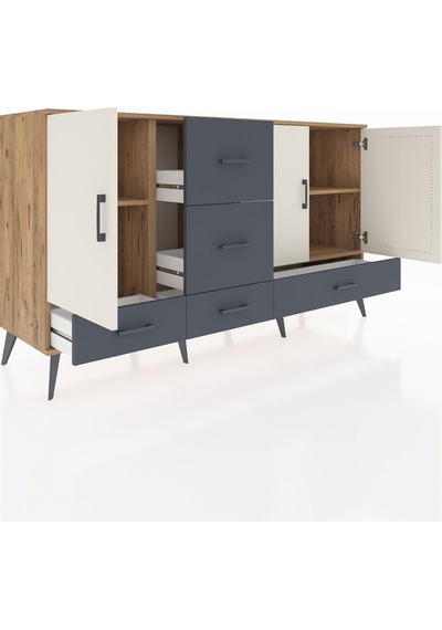 Hyperion Konsol 4 Raflı 5 Çekmeceli 3 Kapaklı 176x44x99 Çam-aytaşı/antrasit Atlas Çam/aytası - Atlas Çam Hyperion Konsol 4 Raflı 5 Çekmeceli 3 Kapaklı 176x44x99 Çam-aytaşı/antrasit Atlas Çam/aytası - Atlas Çam