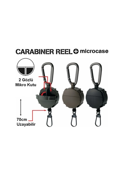 Daiichiseiko Carabiner Reel Micro Case F Green