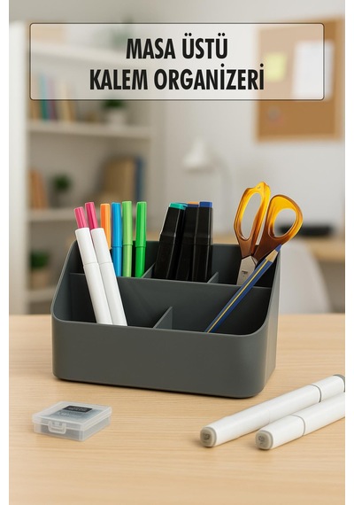Masaüstü Kalem & Düzenleyici Kalemlik Füme Sarı