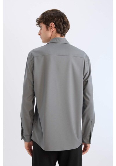 DeFacto Regular Fit Polo Yaka Uzun Kollu Gömlek E3242AX25SPKH496