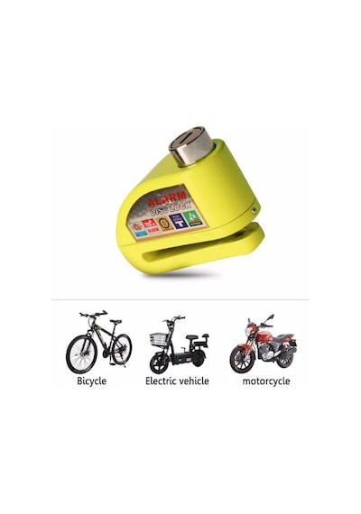 Motosiklet Bisiklet Scooter Alarmlı Disk Kilidi Hatırlatma Kablolu Alüminyum Alaşımlı Motor Kilidi