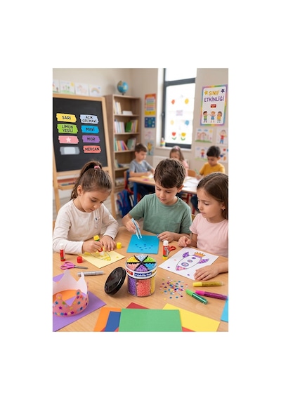 Yıldızlı Pul Standlı 6 Renk 60gr 1 Paket Bubu Parlak Pul Okul Sınıf Etkinlik Resim Dekarasyon Hobi Süsleme Sanat