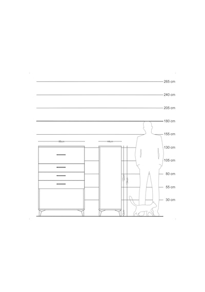 Hyperion Dolap 4 Çekmeceli 88x44x134 Aytaşı-çam Aytaşı