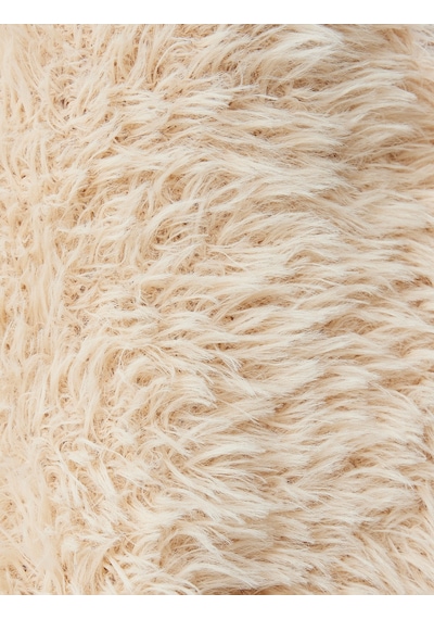 Koton Koton X İnji - Bağlama Detaylı Peluş Hırka Bej 5wal90109ht Ekru