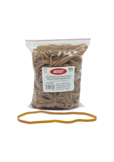 Ekoset Çöp Kovaları İçin Poşet Tutucu Kauçuk Lastik 22X5 Naturel