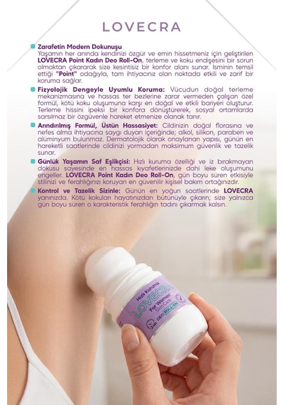 Doğal Kadın Deo Roll On 24 Saat Etkili Terleme Önleyici Ter Kokusuna Karşı Koruma Ferahlık 50 Ml