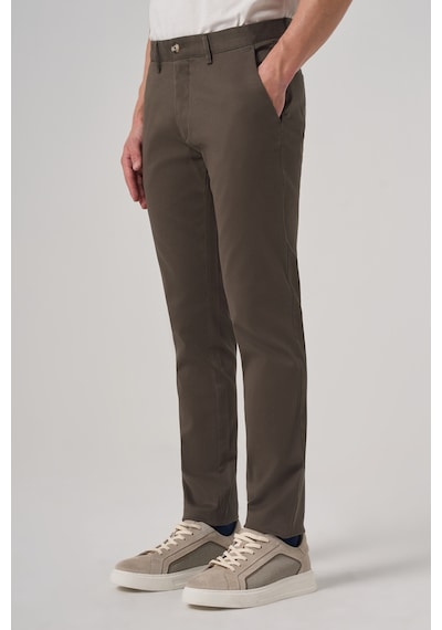 Morven Erkek Haki Pamuk Trend Slim Fit Chino Pantolon 26ks003003710 Haki
