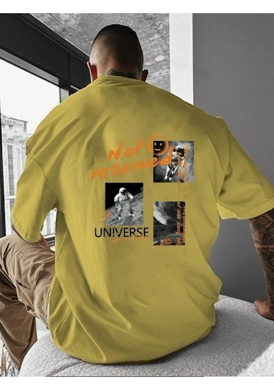 Not Reserved Baskılı Oversize Tişört Sari