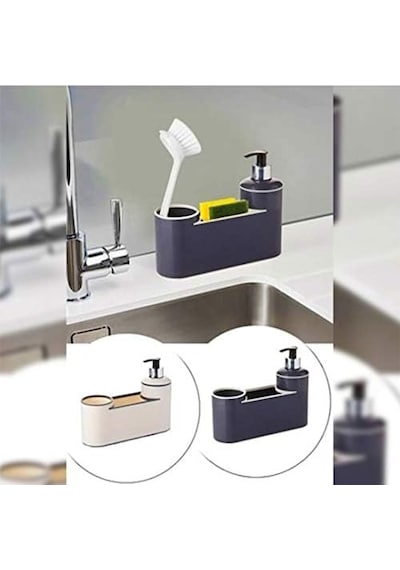 Sunplast Akrilik Lüx Sıvı Sabunluk, Fırçalık Ve Süngerlik Seti 000 Açık Krem