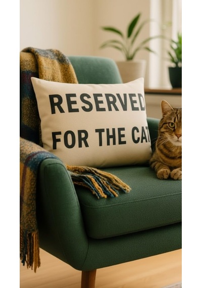 Reserved For Cat Kırlent Kılıfı 35x50 Cm 35x50 Diğer