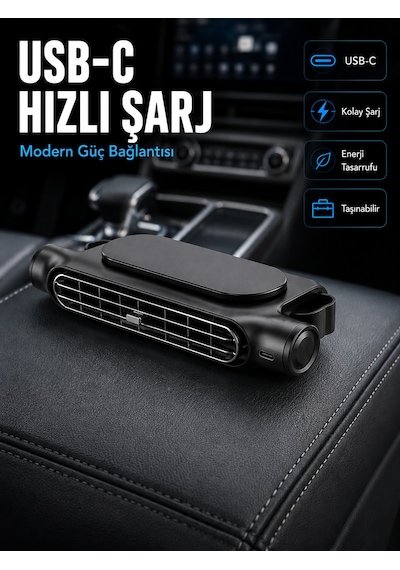 Vantilatör Otomobil Koltuk Başlığı Fanı Güçlü Turbo Hava Akışı Sunan Araç İçi Soğutucu
