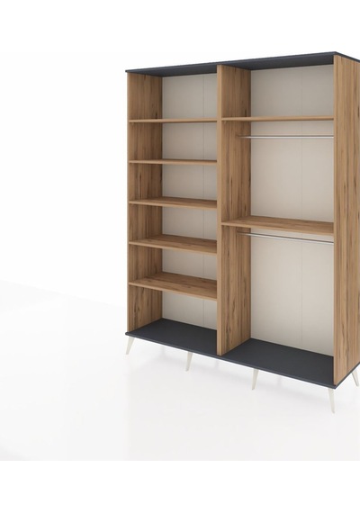 Hyperion Gardrop 7 Raflı 2 Askılı 176x44x221 Çam-antrasit/çam Antrasit/çam Hyperion Gardrop 7 Raflı 2 Askılı 176x44x221 Çam-antrasit/çam Antrasit/çam