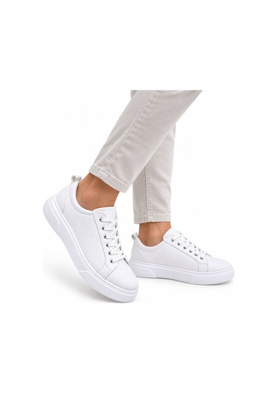 Yalçın Erkek Casual Bağcıklı Ortopedik Rahat Kaymaz Taban Sneaker Ayakkabı Beyaz - 919615758 Beyaz